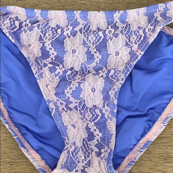 Purple Lavender Flower Lace Two Piece Bikini - Picture 3 of 3